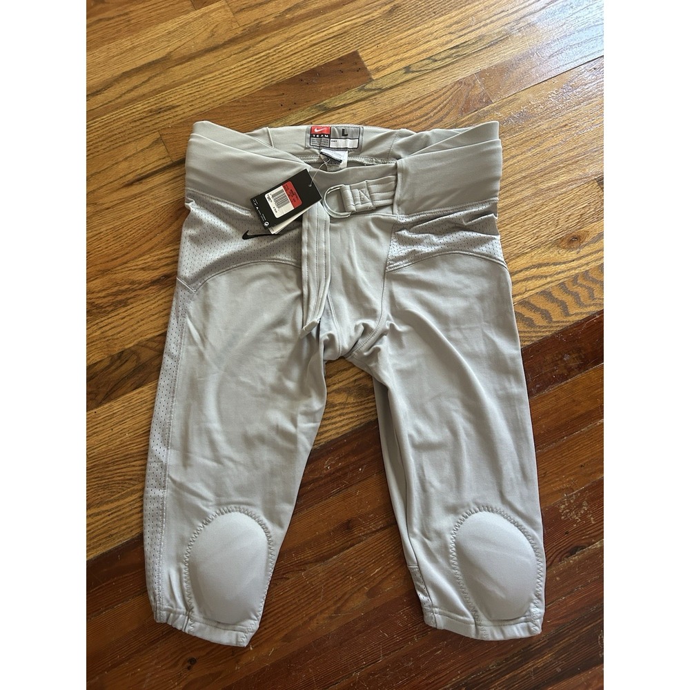 Nike Football Padded Combat Pants Gray Size Large Belted Protective Style 424173